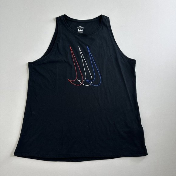 Nike Tops - Nike Tank Large Women Black Swoosh Dri-Fit  Athletic Sleeveless Gym Active Train